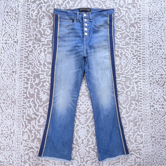 Veronica Beard Carolyn Tuxedo Stripe 10” Baby Boot Jeans - Picture 2 of 13